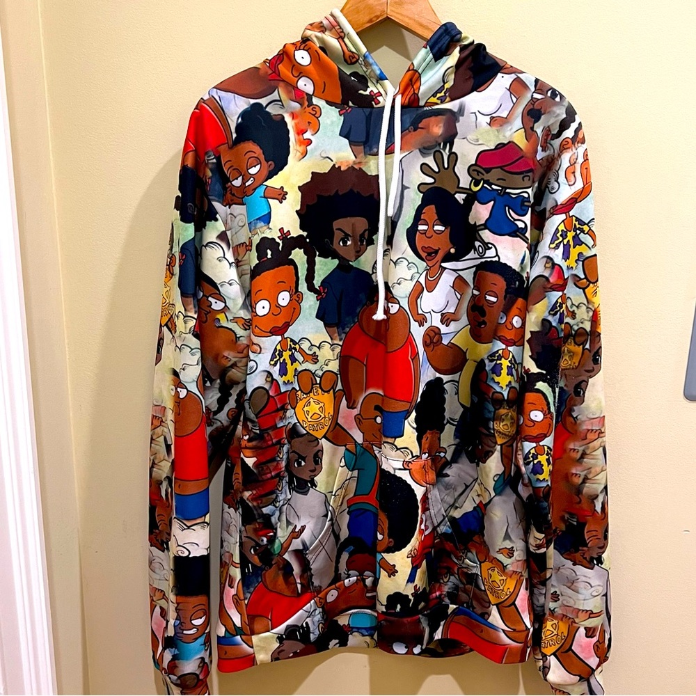 All Black Cartoon Characters collage hoodie